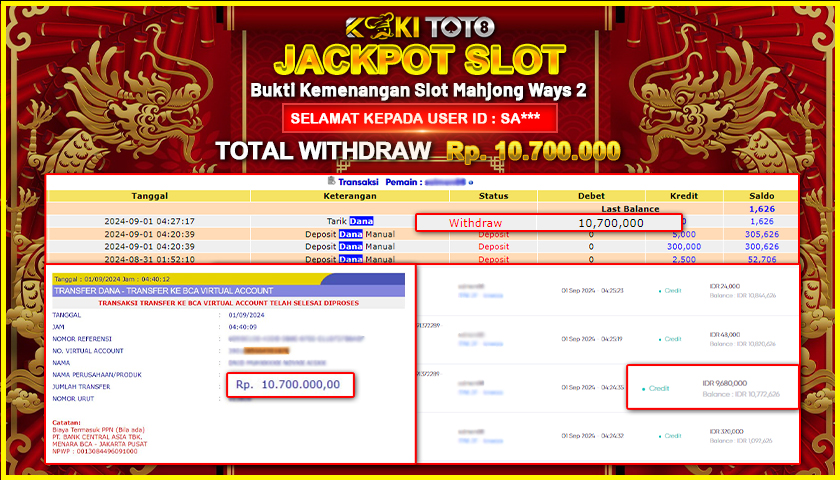 KOKITOTO JACKPOT SLOT MAHJONG WAYS 2 Rp. 10.700.000,- LUNAS